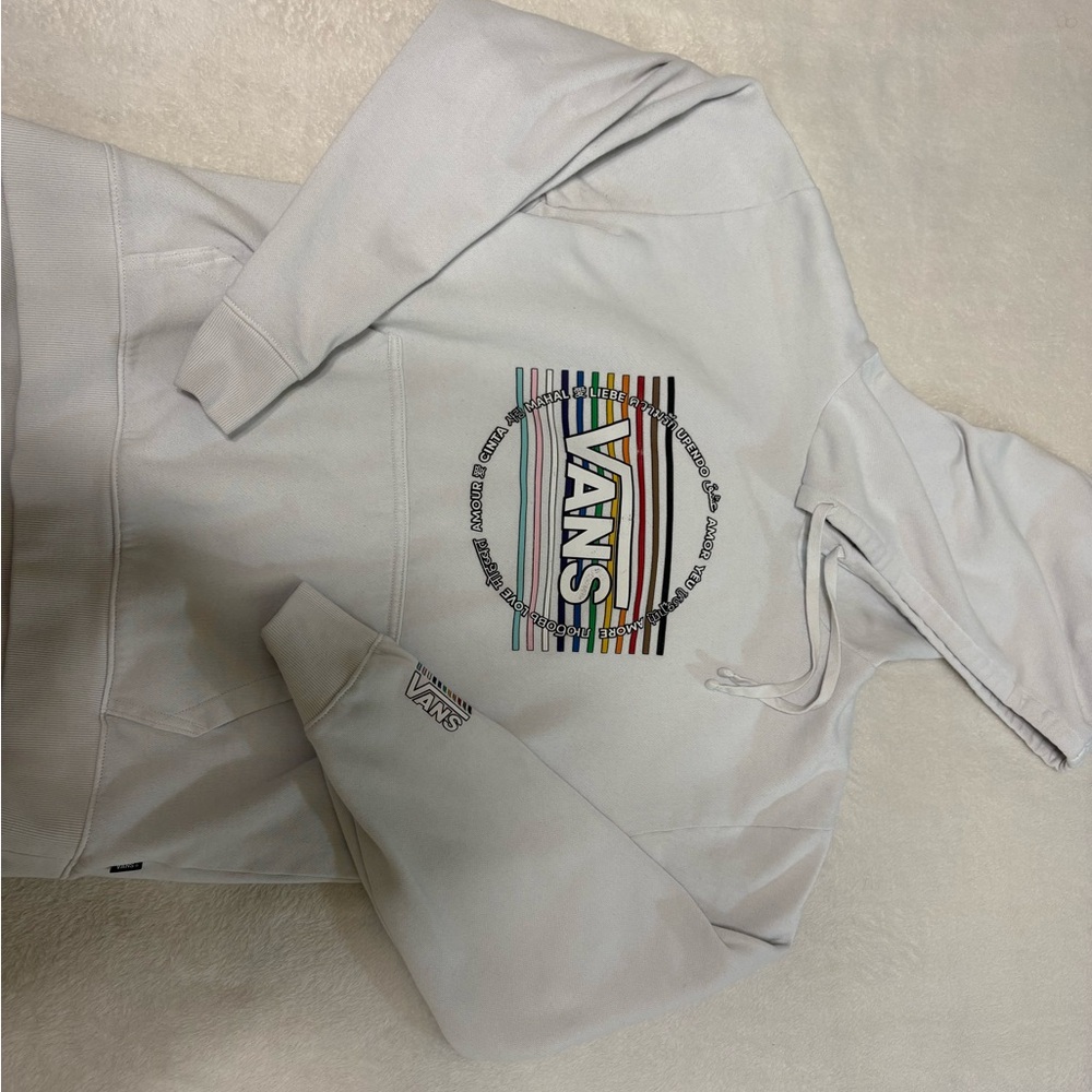 Vans White Hoodie with Black Label
